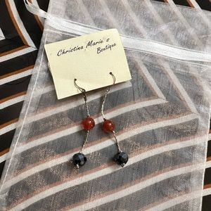 Red and Black Dangle Earrings